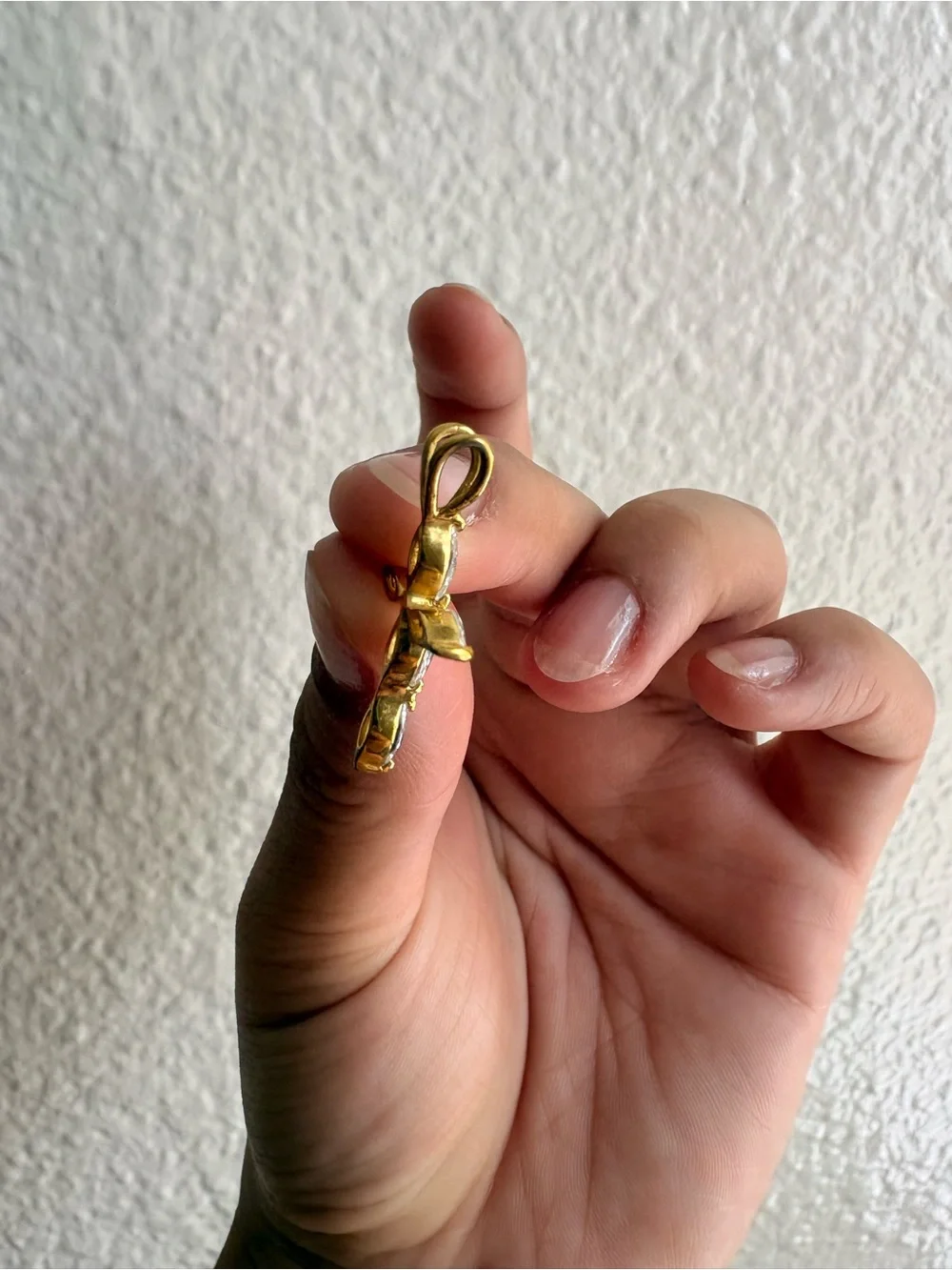 Gold-Tone Cross Pendant with Clear Marquise Stones - Women Jewelry